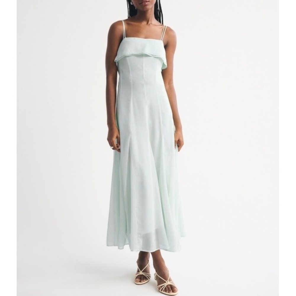 Abercrombie & Fitch Maxi Dress Bra Free Convertible Sleeveless Lime Green Small